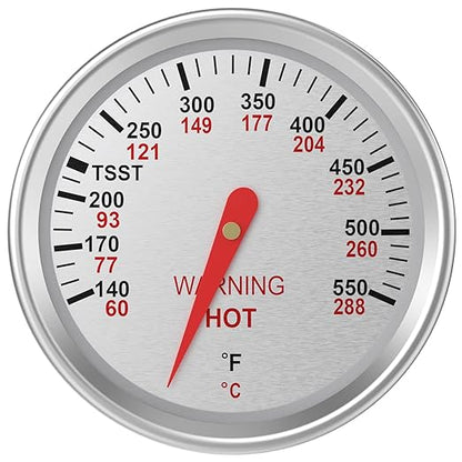 9815 Grill Thermometer for Weber Genesis 1000-5500 Series, Genesis Silver A-C, Gold B & C, Stainless Steel Temperature Gauge for Weber 62538 Gas Grill