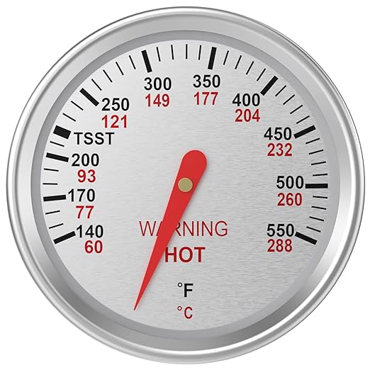 9815 Grill Thermometer for Weber Genesis 1000-5500 Series, Genesis Silver A-C, Gold B & C, Stainless Steel Temperature Gauge for Weber 62538 Gas Grill