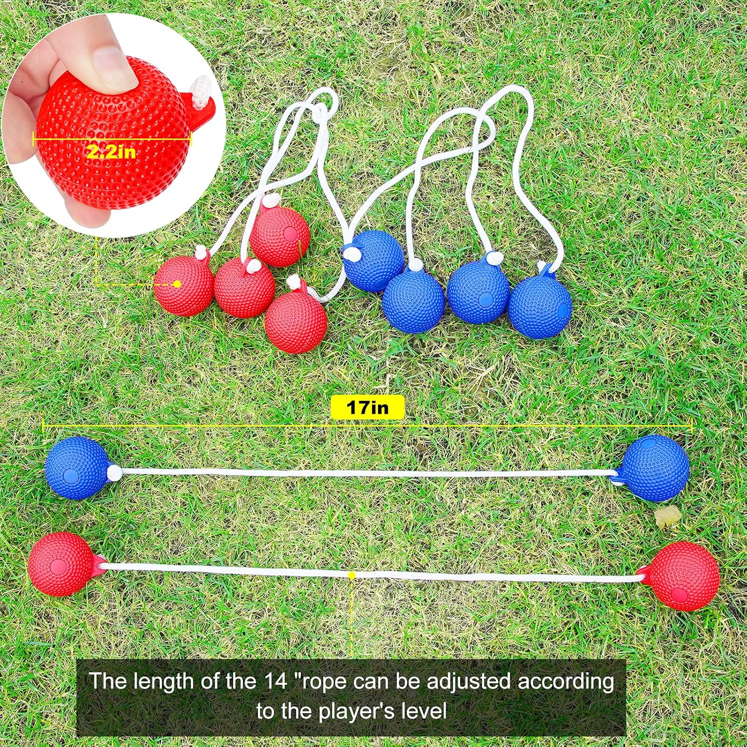 Ladder Toss Indoor & Outdoor Game Set with 6 Soft Rubber Bolo Balls and Travel Carrying Case, Score Trackers