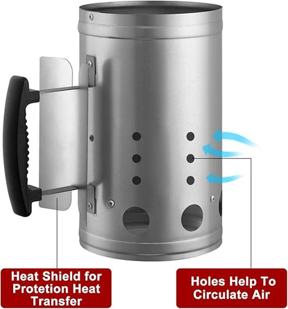 Charcoal Chimney Starter Barbecue Fire Starter  BBQ Charcoal Grill Briquette Coal Fire Starter Chimney for Grills Outdoor Cooking Charcoal Can Accessories