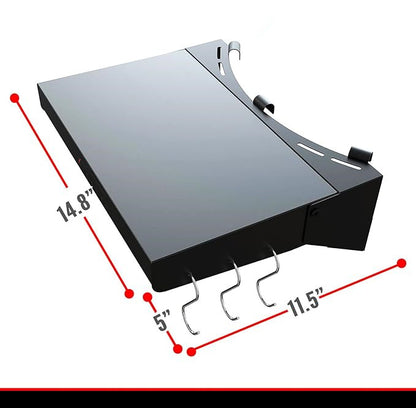Foldable Side Table Shelf for Weber 22" Original and Master Touch Kettle Charcoal Grills |Kettle Grill Accessory with 6 Utensil Hangers