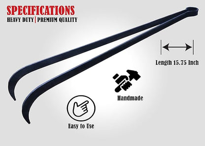 Charcoal Tongs, BBQ Charcoal Tongs, 15.75 Inch, Charcoal Tongs For Grill, Heavy Duty, Charcoal Cherry Picker Tool, Charcoal Grill Rake, Charcoal Grill Poker, Fire Tongs, Camping Fire Poker,Grill Tongs