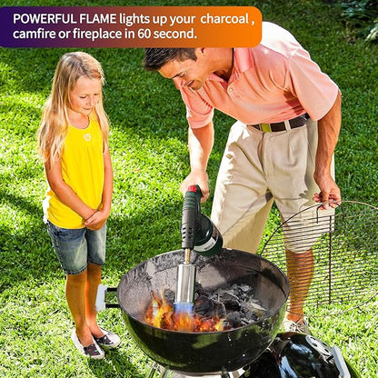 Powerful Grill Torch Charcoal Starter,Propane Searing Torch,Charcoal Lighter Campfire Starter,Fire Starter Torch,Sous Vide,Kitchen torch, Charcoal BBQ Grill Gun,Cooking Torch (Fuel Not Included)