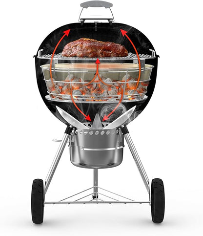 Stainless Steel Charcoal Ash Basket, Charcoal Firebox Set with Heat Deflector for Weber 22-inch Kettle Charcoal Grills