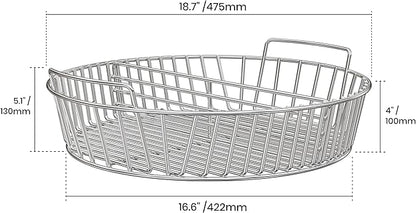 Stainless Steel Charcoal Ash Basket Charcoal Briquet Holder BBQ Accessories for Weber 22" Kettle Grills