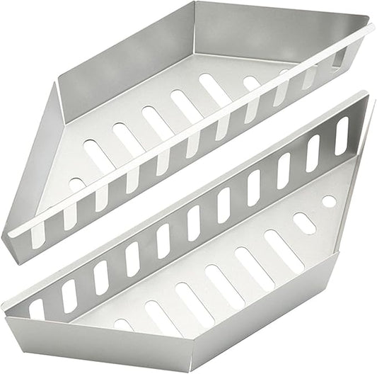 grill baskets for kettle grills 22“, Charcoal Basket Stainless Steel Char Holder, Compatible with Weber Grilling Accessories Charcoal Container Contoured Carbon Briquet Grilling Baskets(2 Pieces)