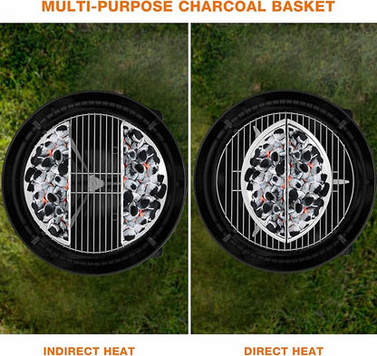 Stainless Steel Charcoal Briquet Holder Charcoal Basket for Weber 26" Kettle Charcoal Grills