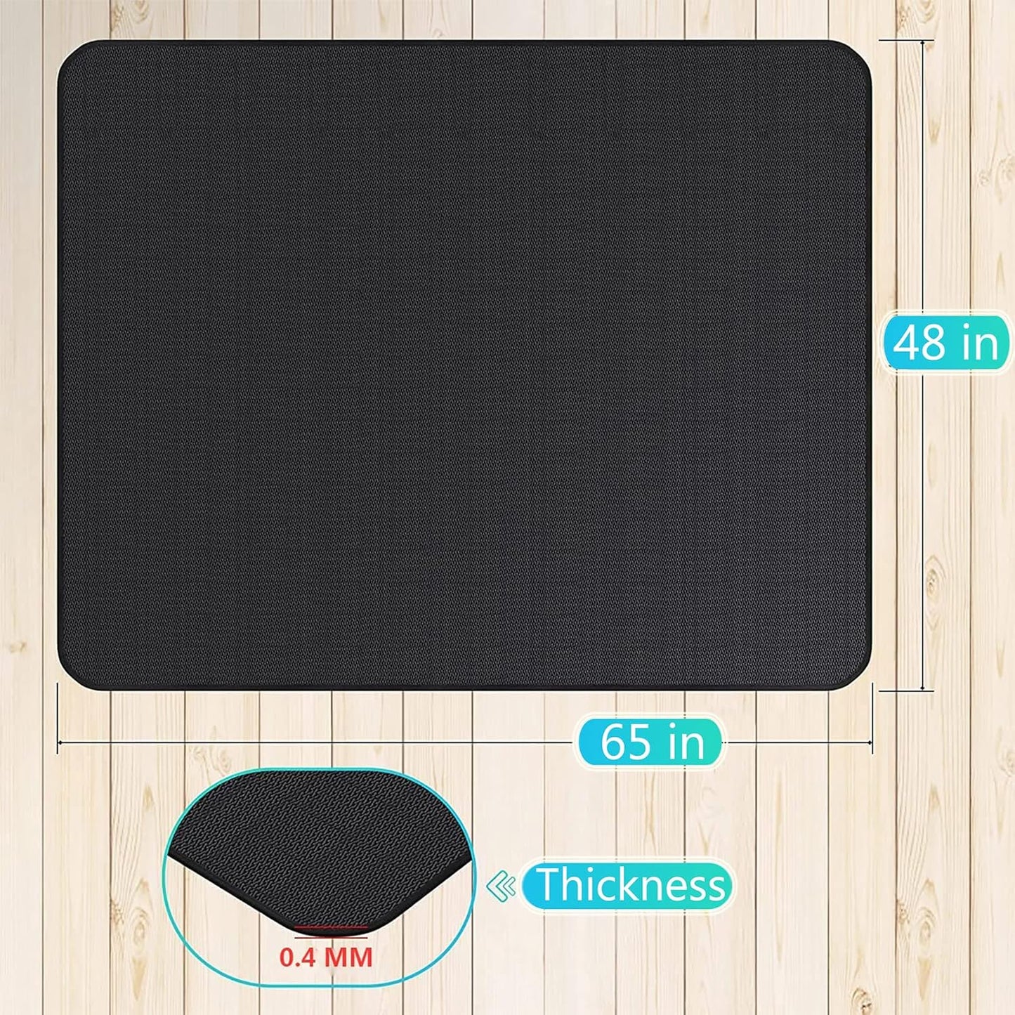 Large 65 x 48 inches Under Grill Mat for Outdoor Grill,Double-Sided Fireproof Grill Pad,Indoor Fireplace/Fire Pit Mat,Oil-Proof Waterproof BBQ Protector for Decks and Patios
