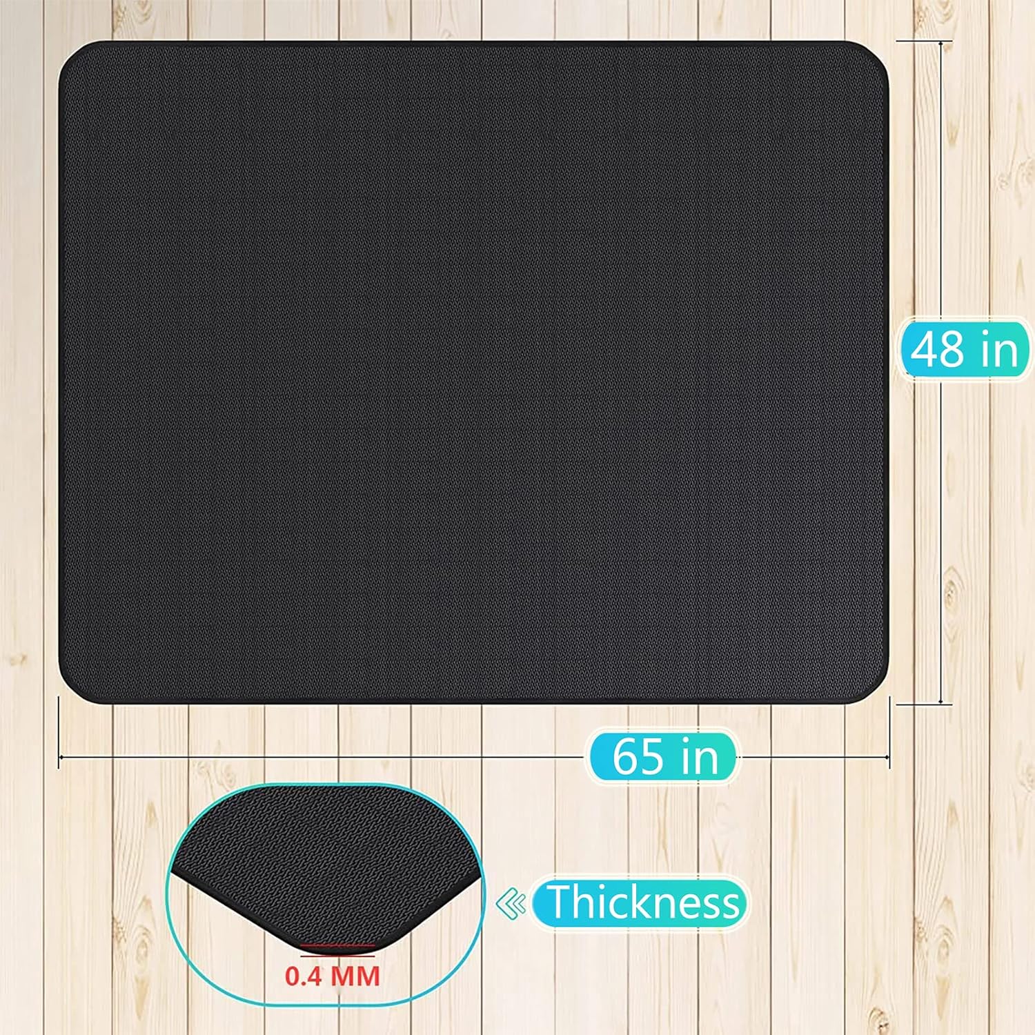 Large 65 x 48 inches Under Grill Mat for Outdoor Grill,Double-Sided Fireproof Grill Pad,Indoor Fireplace/Fire Pit Mat,Oil-Proof Waterproof BBQ Protector for Decks and Patios