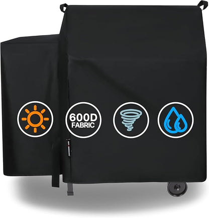 Grill Cover for Traeger 20 Series, Full Length Cover Compatible for Junior & Tailgater Grills, Heavy Duty Waterproof Wood Pellet Grill Cover.