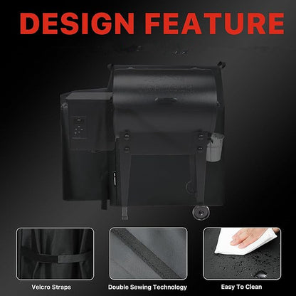 Grill Cover for Traeger 20 Series, Full Length Cover Compatible for Junior & Tailgater Grills, Heavy Duty Waterproof Wood Pellet Grill Cover.