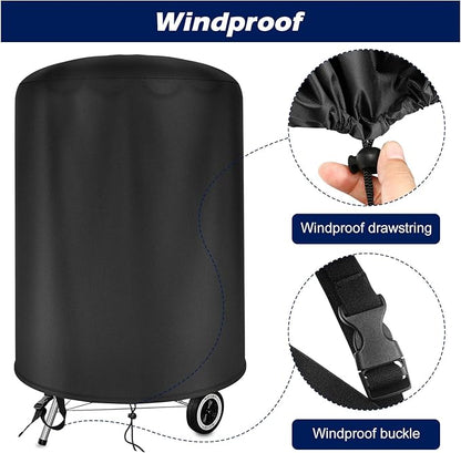 Grill Cover for Weber 18 Inch Charcoal Kettle Grill, 420D Oxford Waterproof Grill Cover for Outdoor Grill (Φ22.8 x 26.7 Inch)