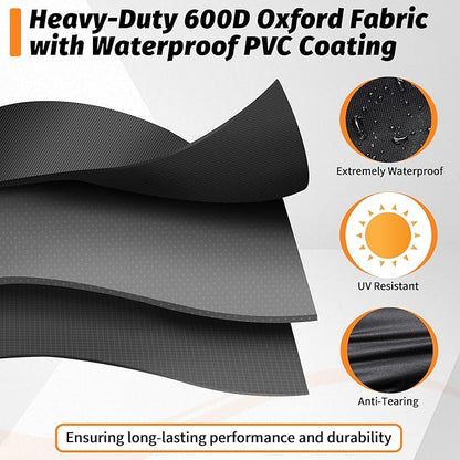 Smoker Grill Cover-Sized for Dyna-Glo Vertical Offset Smoker Grill DGSS1382VCS-D DGSS1382VCS Heavy Duty Waterproof Canvas Charcoal Smoker Cover, Black
