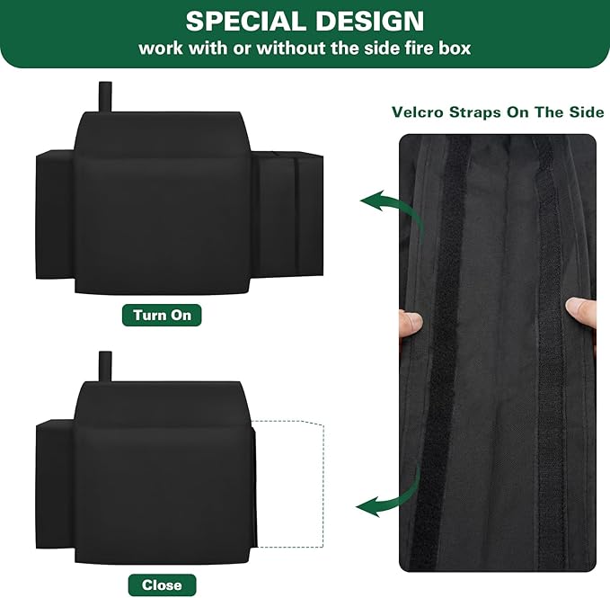 Grill Cover Fits for Char-Griller Outlaw 3724, E2137, Pro Deluxe 2735 Grill, Expandable BBQ Grill Cover 600D Heavy Duty Charcoal Grill Cover Waterproof Outdoor Grilling Cover